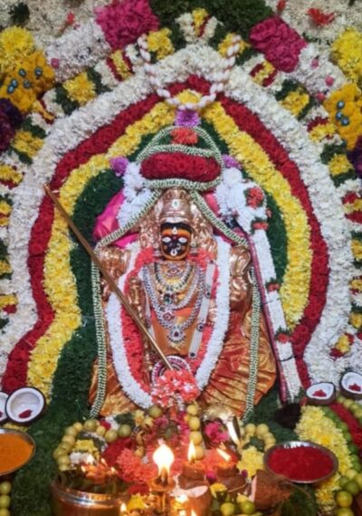 ಶ್ರೀನಿವಾಸಪುರ: ಚೌಡೇಶ್ವರಿ ದೇಗುಲದಲ್ಲಿ ಚಾಮುಂಡೇಶ್ವರಿ ಜಯಂತ್ಯುತ್ಸವ